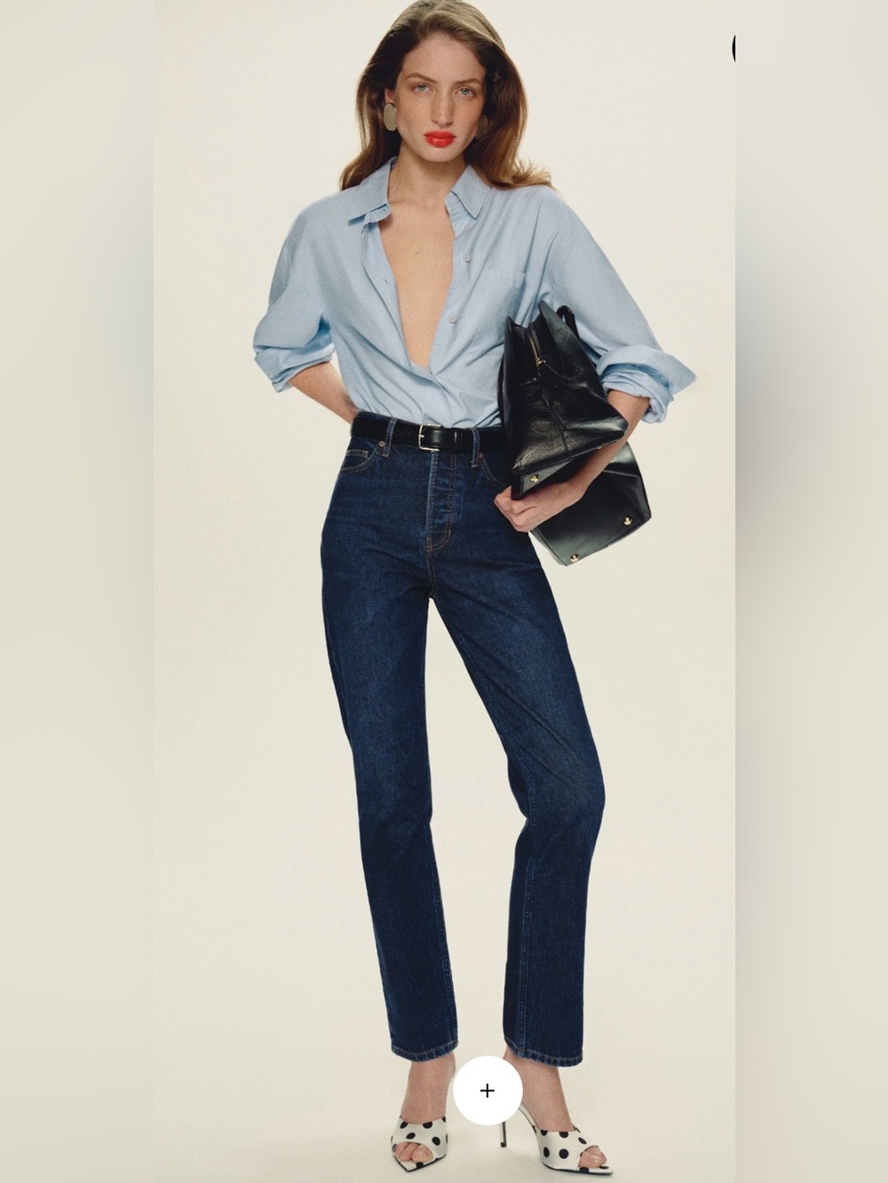 Reformation Cynthia High Rise Straight Jeans Titan Dark Wash Sz 26